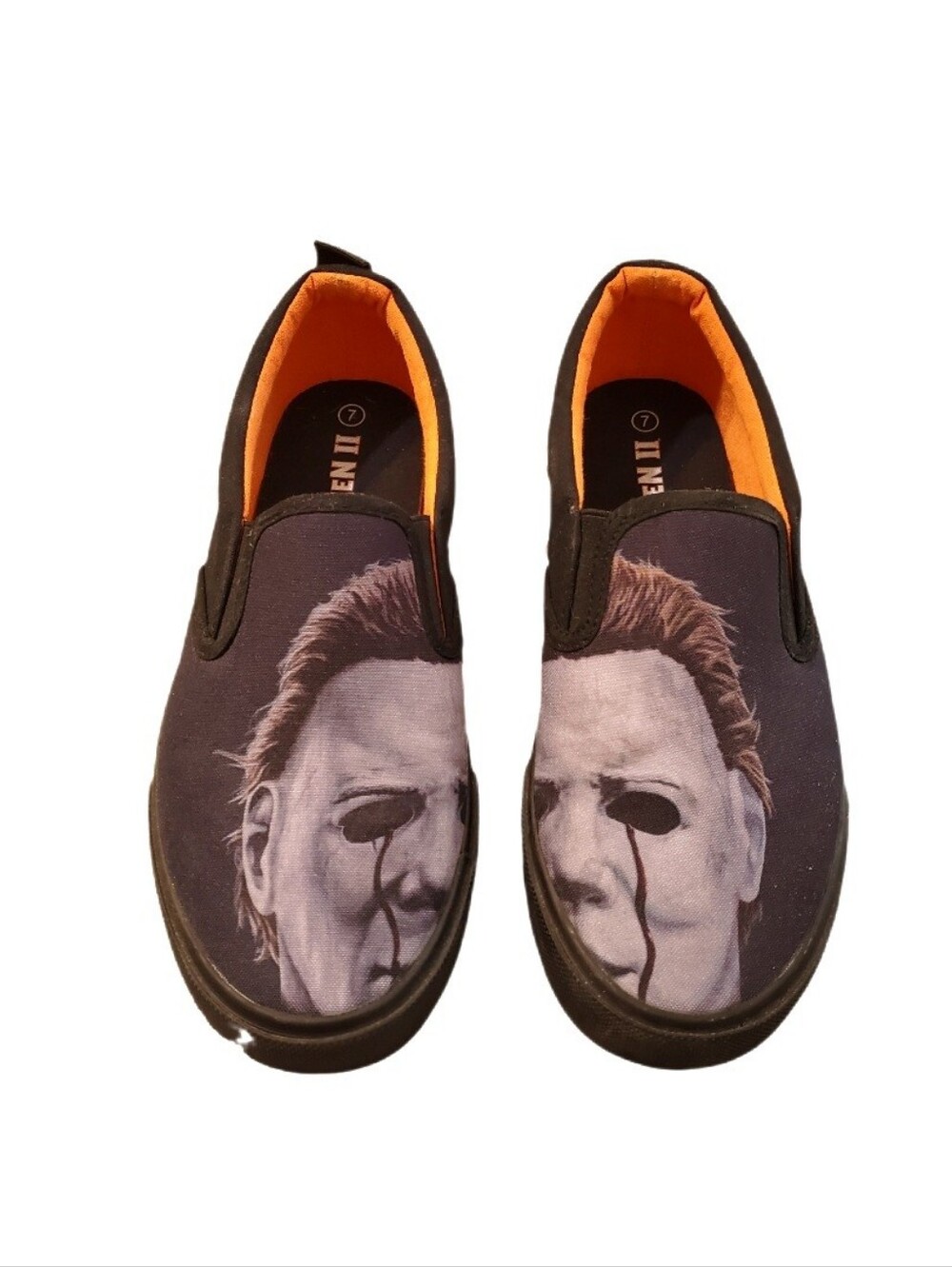 Ground‎ Up Men's Halloween II Black Michael Myers Slip On Casual Sneakers 7